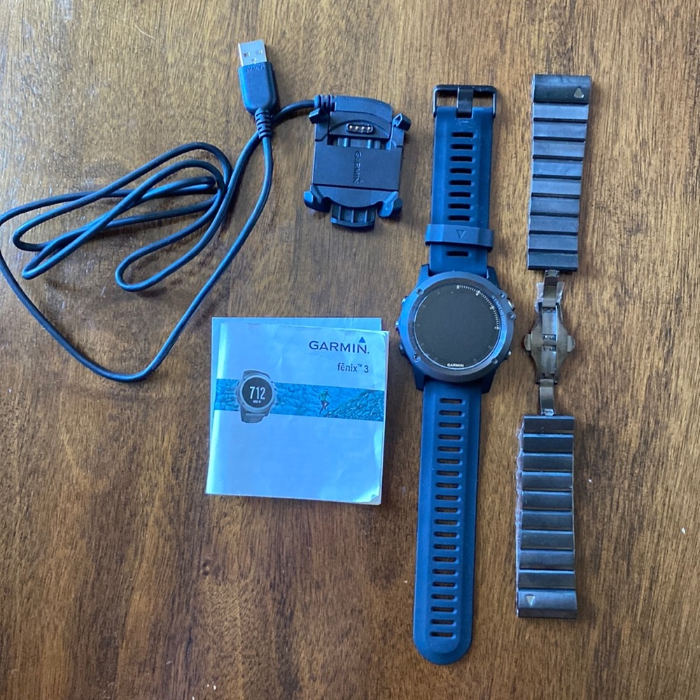 GARMIN fenix 3 GPS smart watch - Men | black color with extra metal wrist band